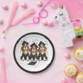 卒業式バセット犬 ペーパープレート (パーティー)