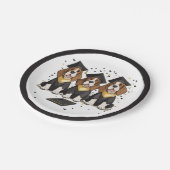 卒業式バセット犬 ペーパープレート (アングル)