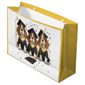 卒業式バセット犬 ラージペーパーバッグ (正面アングル)