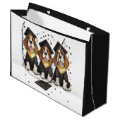 卒業式バセット犬 ラージペーパーバッグ (正面アングル)