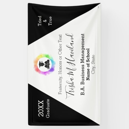 卒業式バナー水彩ルックHAMbyWG 横断幕 (縦)