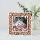 卒業式バレディクトリアン クリスマス ローズゴールド スター 招待状 (スタンド正面)