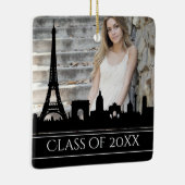 卒業式パリエッフェルタワーフォトクリスマス セラミックオーナメント (右)