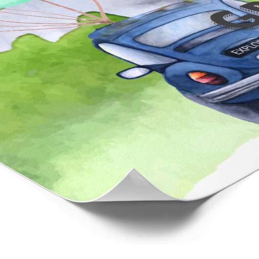 卒業式パレードで2022年のドライブのかわいいクラス ポスター (角)