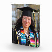 卒業式パーソナライズされたのシンプル写真 フォトブロック (右)