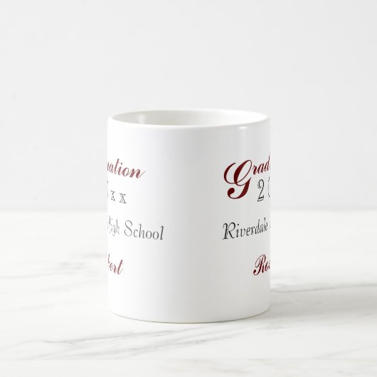 卒業式パーソナライズされたのマグ コーヒーマグカップ (中央)