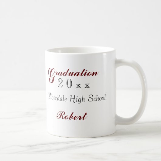 卒業式パーソナライズされたのマグ コーヒーマグカップ (右)
