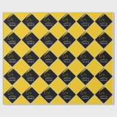 卒業式パーソナライズされたイエローギフト包装紙 ラッピングペーパー (フラット)