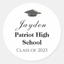 卒業式パーソナライズされたキャップスクールクラス ラウンドシール