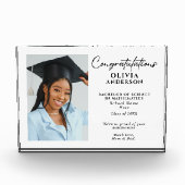 卒業式パーソナライズされたギフトカスタムメッセージ写真 フォトブロック (正面)