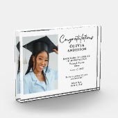 卒業式パーソナライズされたギフトカスタムメッセージ写真 フォトブロック (左)