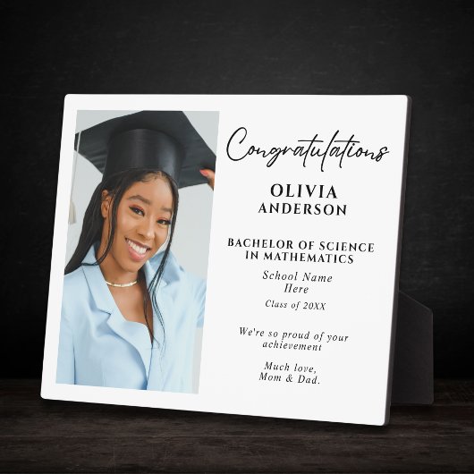 卒業式パーソナライズされたギフトカスタムメッセージ写真 フォトプラーク