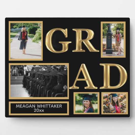 卒業式パーソナライズされたギフト写真コラージュプラーク フォトプラーク (正面)