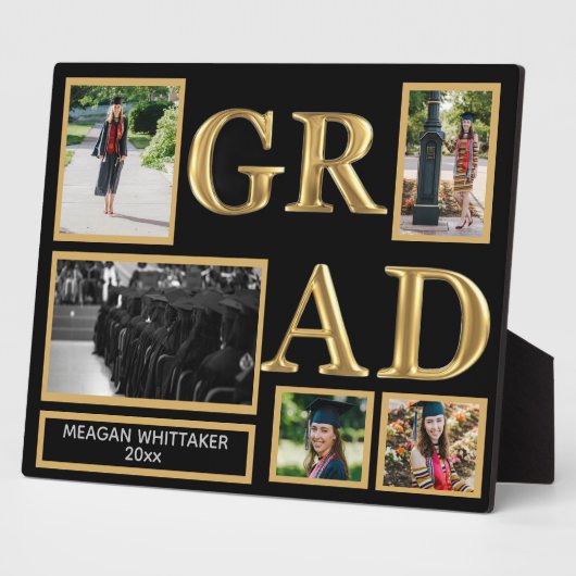 卒業式パーソナライズされたギフト写真コラージュプラーク フォトプラーク (側面)