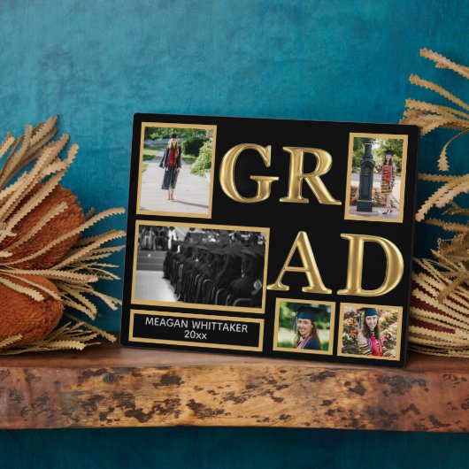 卒業式パーソナライズされたギフト写真コラージュプラーク フォトプラーク (側面)