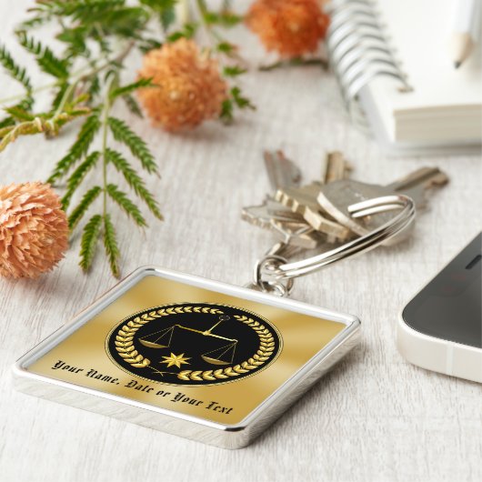 卒業式パーソナライズされたギフト法律学校クリスマス キーホルダー (側面)