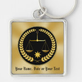 卒業式パーソナライズされたギフト法律学校クリスマス キーホルダー (正面)