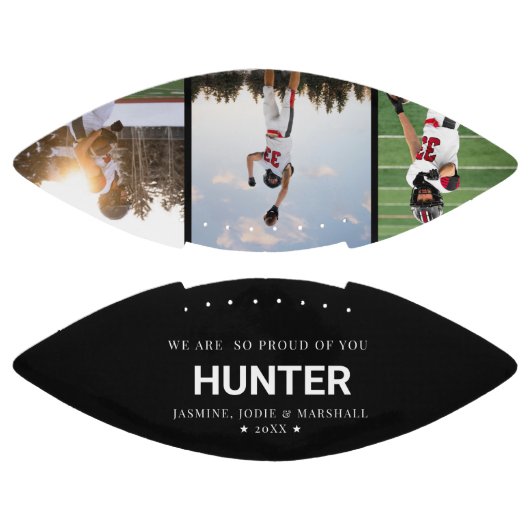 卒業式パーソナライズされたシニアフォトサッカー アメリカンフットボール (パネル)
