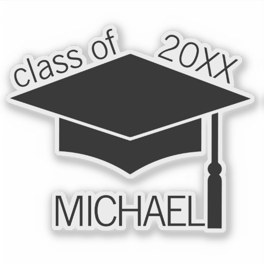 卒業式パーソナライズされた名 シール (正面)
