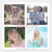 卒業式パーティカスタムフォトコラージュ スクエアシール (正面)