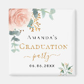 卒業式パーティバラ金ゴールドフローラ保存日 マグネット (正面)