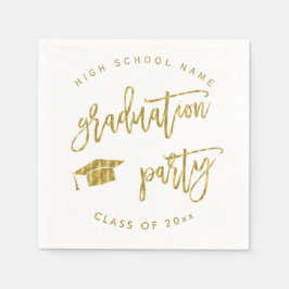 卒業式パーティフェイク金ゴールドクラス スタンダードカクテルナプキン