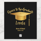 卒業式パーティワインボトルラベル ワインラベル (シングルラベル)