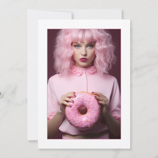 卒業式パーティーのドナツと学位の写真 招待状 (裏面)