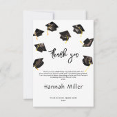 卒業式パーティーのハッピーハット サンキューカード (正面)