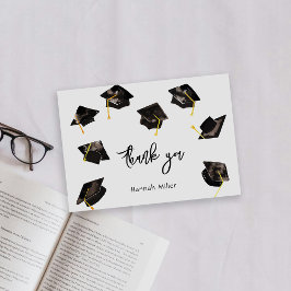 卒業式パーティーのハッピーハット サンキューカード