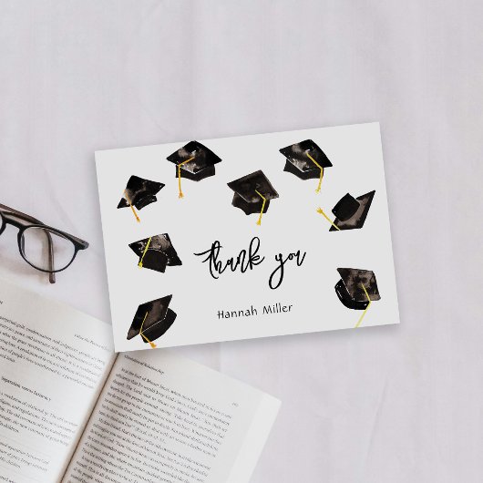 卒業式パーティーのハッピーハット サンキューカード
