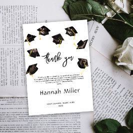 卒業式パーティーのハッピーハット サンキューカード