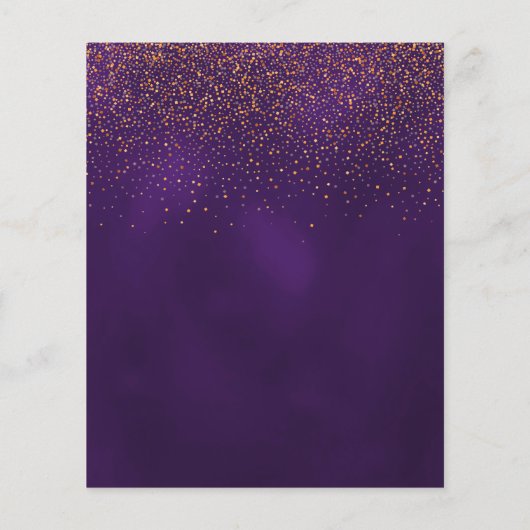 卒業式パーティーのパープル予算の招待 チラシ (裏面)