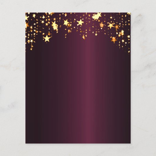 卒業式パーティーのブルゴーニュ金ゴールド予算の招待 チラシ (裏面)