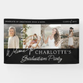 卒業式パーティーの卒業写真へようこそ 横断幕 (横)