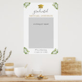 卒業式パーティーの緑のフォトブースのフレーム ポスター (キッチン)