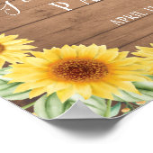 卒業式パーティーはヒマワリと木にサイン ポスター (角)