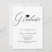 卒業式パーティーアーチフォト招待状発表 招待状 (裏面)