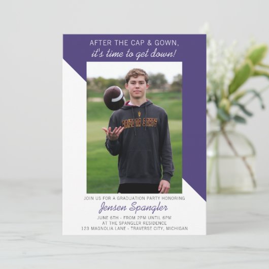 卒業式パーティーオープンハウス2023フォトパープル 招待状 (スタンド正面)