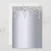 卒業式パーティーシルバーグリッタードリンク 招待状 (裏面)