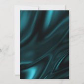 卒業式パーティースパークルティール（緑がかった色）サテンフローリッシュフレーム 招待状 (裏面)