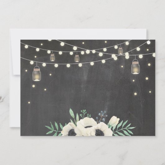 卒業式パーティーチョークジャース素朴ホタル写真 招待状 (裏面)