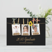 卒業式パーティートリプルフォトコラージュ 招待状 (スタンド正面)