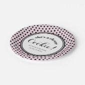 卒業式パーティーピンクとブラック ペーパープレート (アングル)