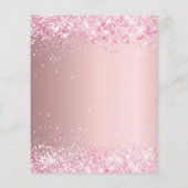 卒業式パーティーピンクグリッター予算の招待 (裏面)
