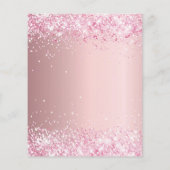 卒業式パーティーピンクグリッター予算の招待 チラシ (裏面)