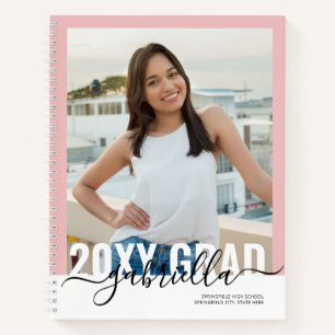 卒業式パーティーピンクゲストアドバイスブックモダン ノートブック