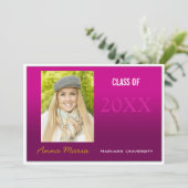 卒業式パーティーピンクフォト招待状 招待状 (スタンド正面)