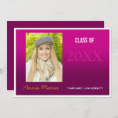 卒業式パーティーピンクフォト招待状 招待状 (正面/裏面)