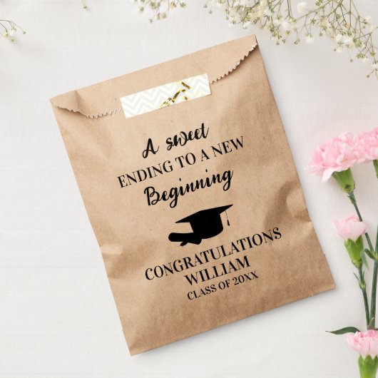 卒業式パーティーフェイスクッキー持ち帰りスナックバー フェイバーバッグ (封をした状態)